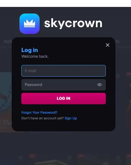 SkyCrown Casino login