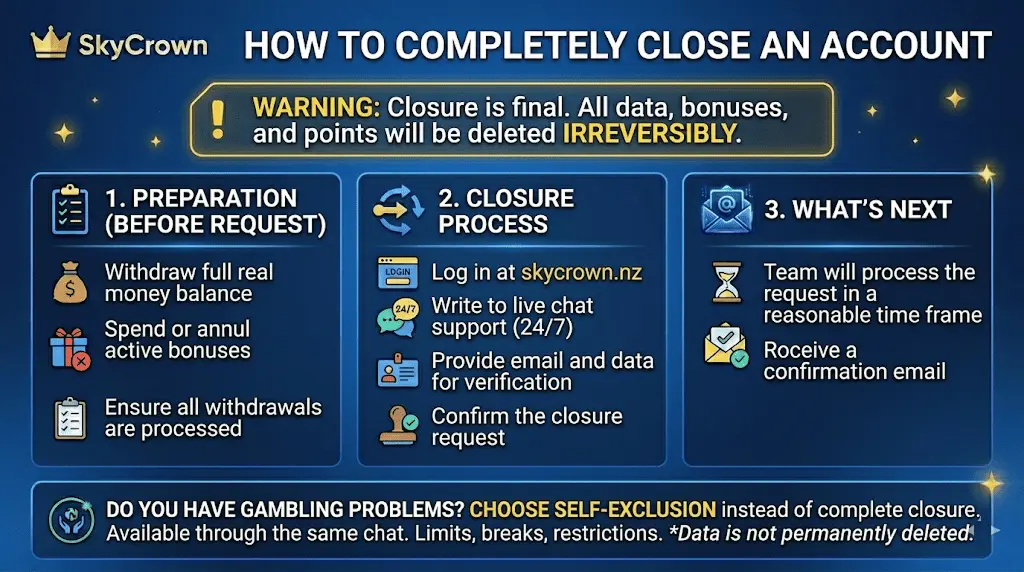SkyCrown Casino account closure