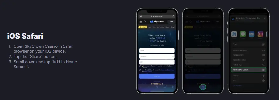 SkyCrown Casino iPhone access